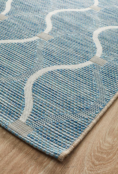 Terrace Denise Trellis Rug Blue - MODERN