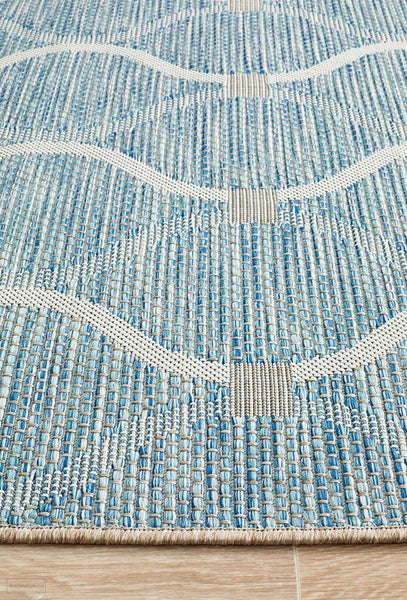 Terrace Denise Trellis Rug Blue - MODERN
