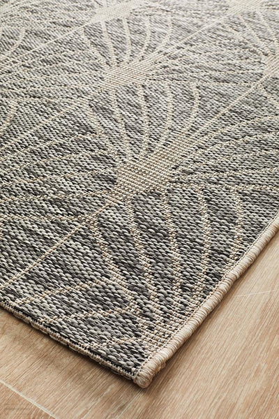 Terrace Fern Trellis Rug Black - MODERN