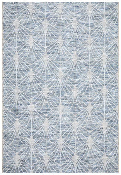 Terrace Fern Trellis Rug Blue - MODERN