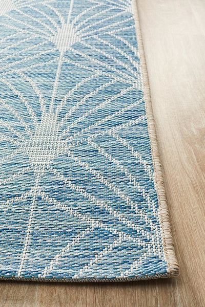 Terrace Fern Trellis Rug Blue - MODERN