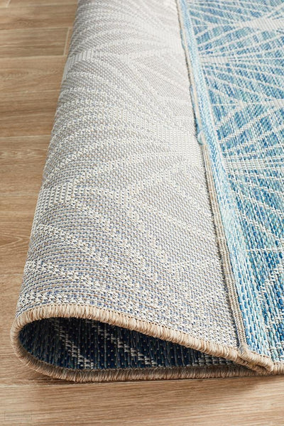Terrace Fern Trellis Rug Blue - MODERN
