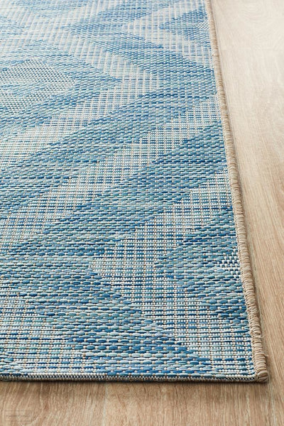Terrace Cain Rug Blue - MODERN