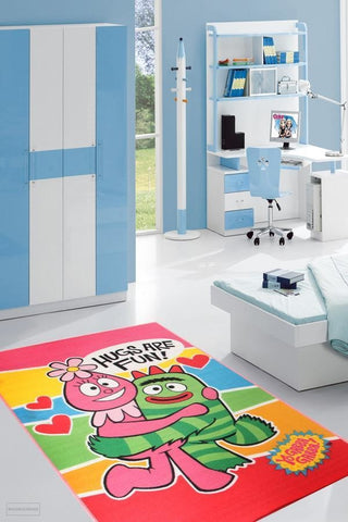 Yo Gabba Gabba Non Slip 5 Hugs Pink Rug - Kids