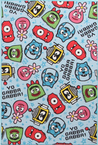 Yo Gabba Gabba Non Slip 6 Blue Rug - Kids
