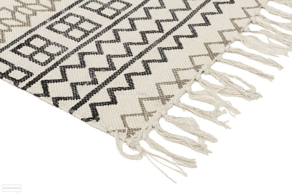 Zulu Totemic Shapes Ivory Rug