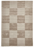 Timeless Boxed Pattern Wool Rug Taupe - 165x115cm