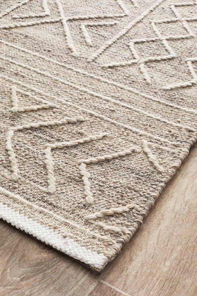 Arya Stitch Woven Rug Natural - Modern