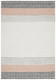 Esha Textured Woven Rug White Peach - Modern