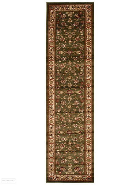 Istanbul Collection Traditional Floral Pattern Green Rug - 300x80cm