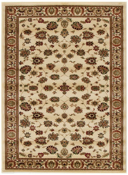 Istanbul Collection Traditional Floral Pattern Ivory Rug - 170x120cm
