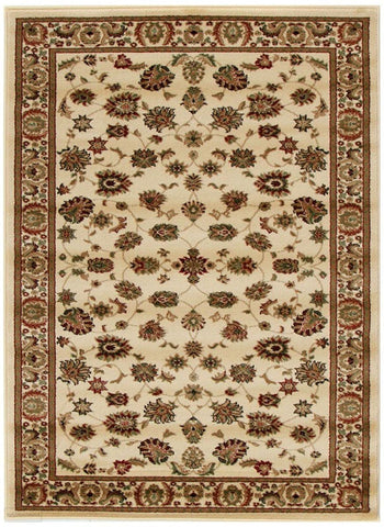 Istanbul Collection Traditional Floral Pattern Ivory Rug - 170x120cm