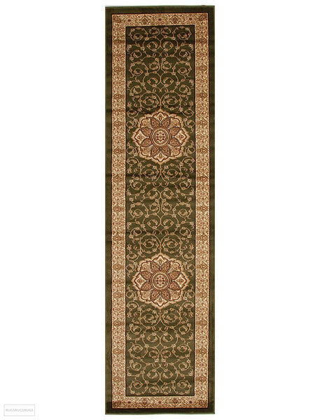 Istanbul Collection Medallion Classic Pattern Green Rug - 300x80cm