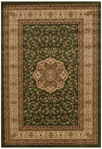 Istanbul Collection Medallion Classic Pattern Green Rug - 170x120cm