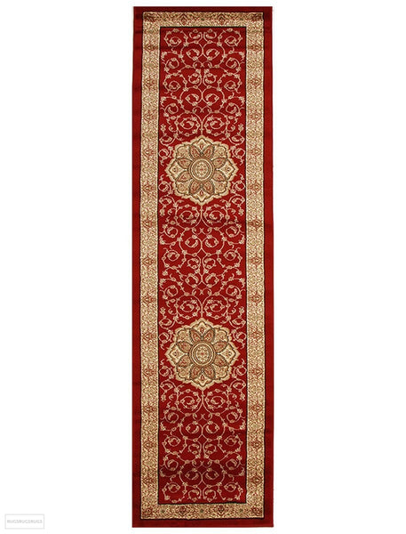 Istanbul Collection Medallion Classic Pattern Red Rug - 300x80cm