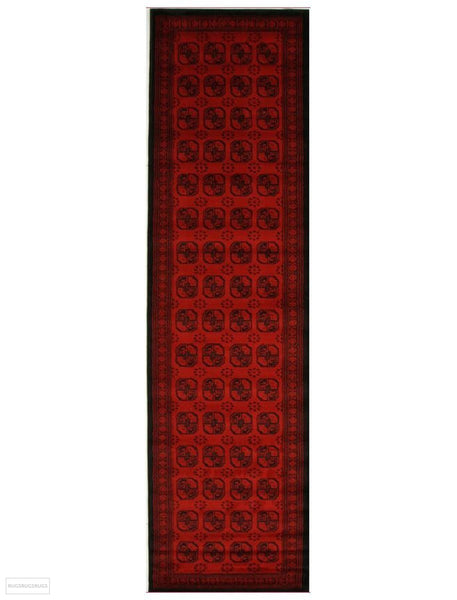 Istanbul Collection Classic Afghan Pattern Red Rug - 300x80cm