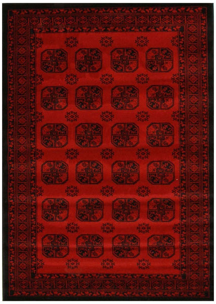 Istanbul Collection Classic Afghan Pattern Red Rug - 170x120cm