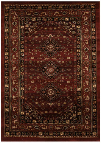 Istanbul Collection Traditional Shiraz Design Burgundy Red Rug - 170x120cm