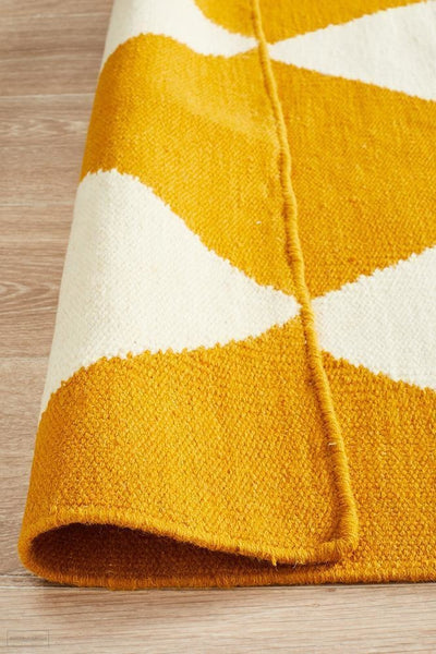 Nomad Pure Wool Flatweave 26 Yellow Rug - DISCONTINUED