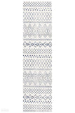 Oasis Nadia White Blue Rustic Tribal Runner Rug - 300X80cm