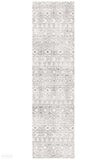 Oasis Ismail White Grey Rustic Runner Rug - 300X80cm