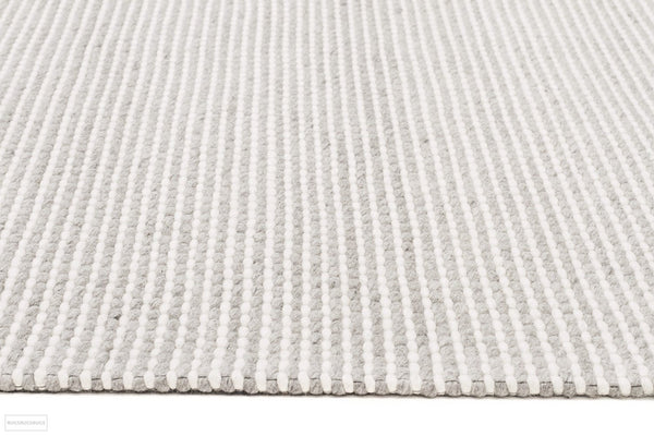 Studio Oskar Felted Wool Striped Rug Grey White
