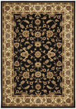 Sydney Collection Classic Rug Black with Ivory Border - 170x120cm