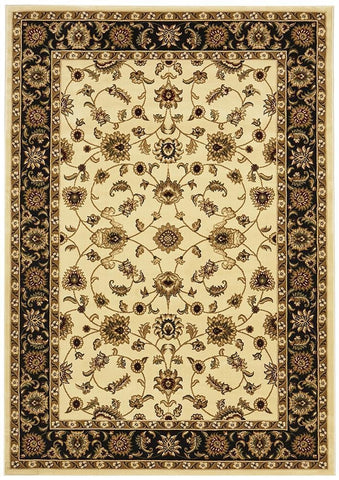 Sydney Collection Classic Rug Ivory with Black Border - 170x120cm