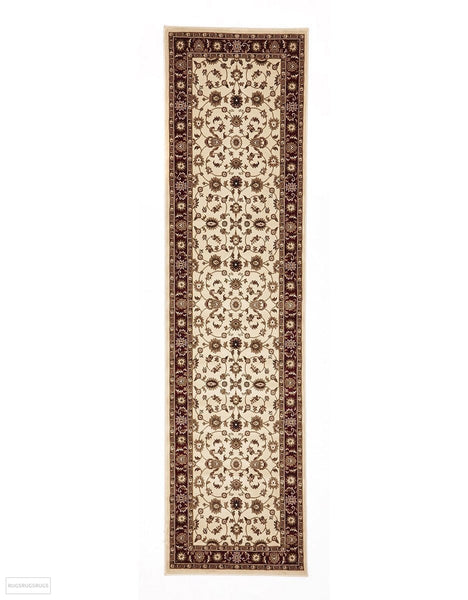 Sydney Collection Classic Rug Ivory with Red Border - 150x80cm
