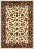 Sydney Collection Classic Rug Ivory with Red Border - 170x120cm