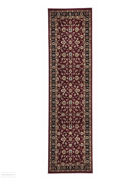 Sydney Collection Classic Rug Red with Black Border - 150x80cm