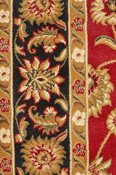 Sydney Collection Classic Rug Red with Black Border