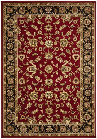 Sydney Collection Classic Rug Red with Black Border - 170x120cm