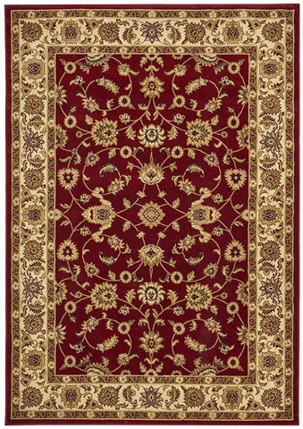 Sydney Collection Classic Rug Red with Ivory Border - 170x120cm
