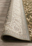 Sydney Collection Medallion Rug Green with Ivory Border