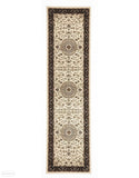 Sydney Collection Medallion Rug Ivory with Black Border - 150x80cm