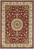 Sydney Collection Medallion Rug Red with Ivory Border - 170x120cm