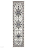 Sydney Collection Medallion Rug White with Beige Border - 150x80cm